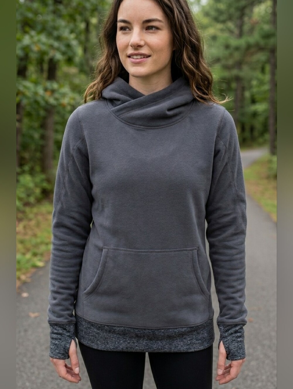 Lululemon Runaway Fleece Hoodie Grey Herringbone